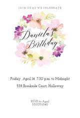 Posy Perimeter - Birthday Invitation